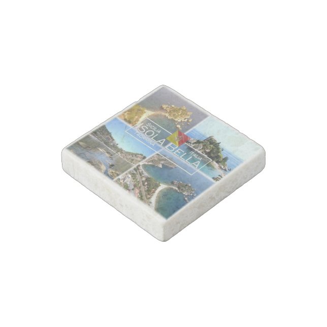 IT Italy - Sicilia - Taormina - Isola Bella - Stone Magnet (Angled)