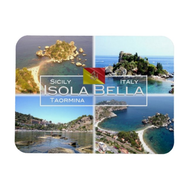 IT Italy -  Taormina - Isola Bella - Magnet (Horizontal)