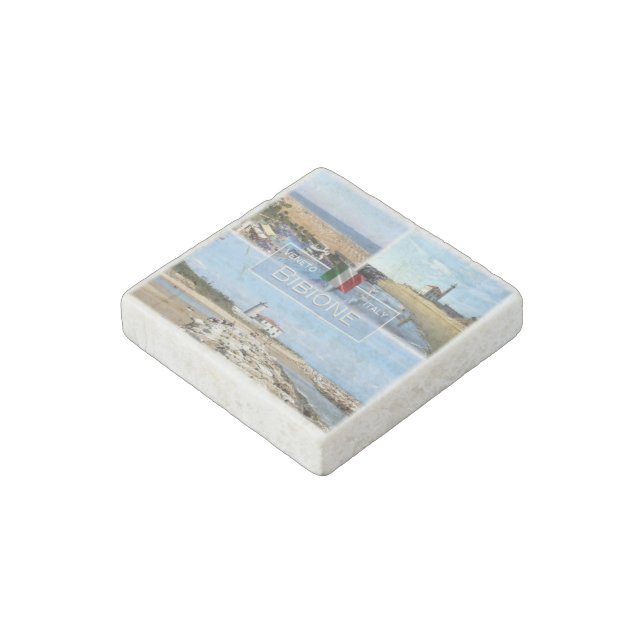 IT Italy - Veneto - Bibione - Lighthouse Stone Magnet (Angled)