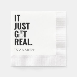 IT JUST GOT REAL Personalized Engagement Napkins