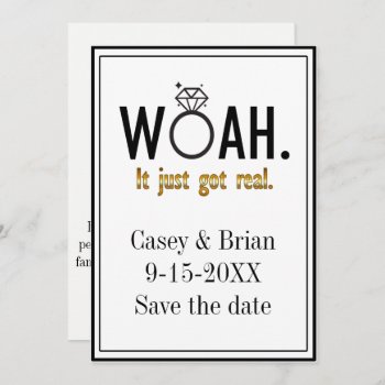 It Just Got Real  Save The Date Engagement Invitation by hkimbrell at Zazzle