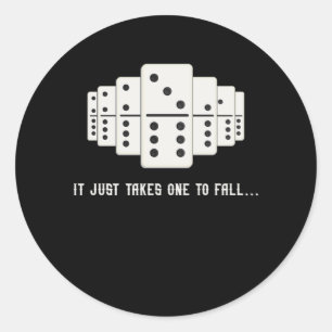 It Just Takes One To Fall Tiles Puzzler Game Gift Classic Round Sticker