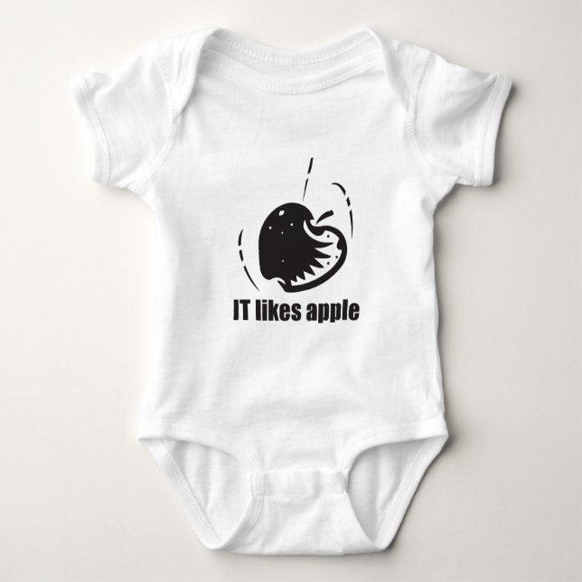 IT Likes Apple Baby Bodysuit (Front)
