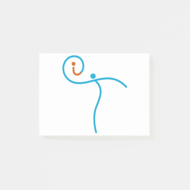 it Logo 01, Cyan/Red Post-it Notes (Front)