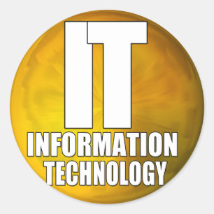 IT LOGO - INFORMATION TECHNOLOGY CLASSIC ROUND STICKER