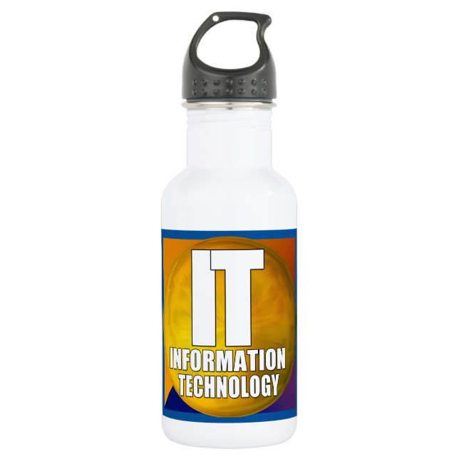 IT LOGO - INFORMATION TECHNOLOGY STAINLESS STEEL WATER BOTTLE (Front)