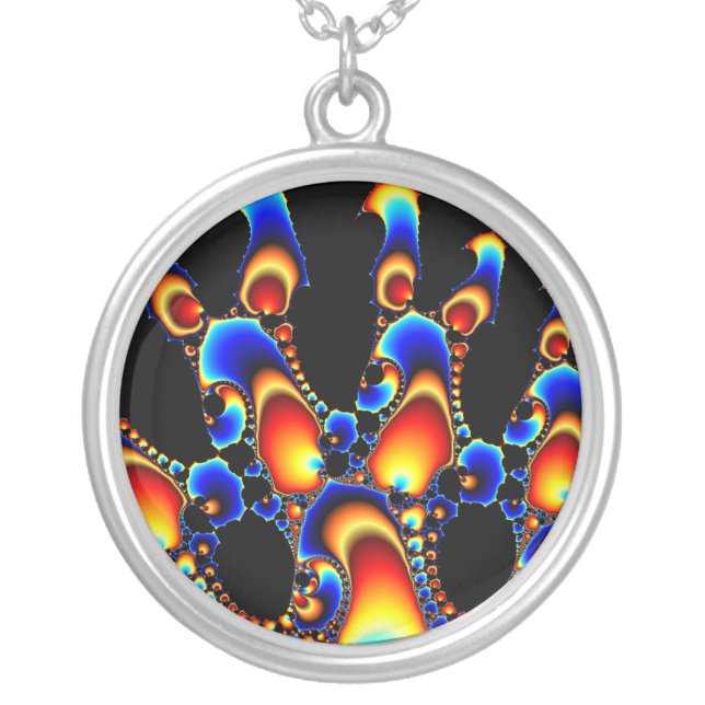 It - Mandelbrot Fractal Silver Plated Necklace (Front)