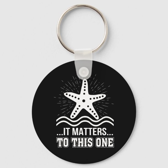 It Matters To One Inspirational Starfish Keychain (Front)