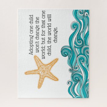 It Matters To This One Starfish Jigsaw Puzzle by TheFosterMom at Zazzle