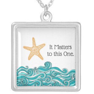 It Matters to This One Starfish Silver Plated Necklace