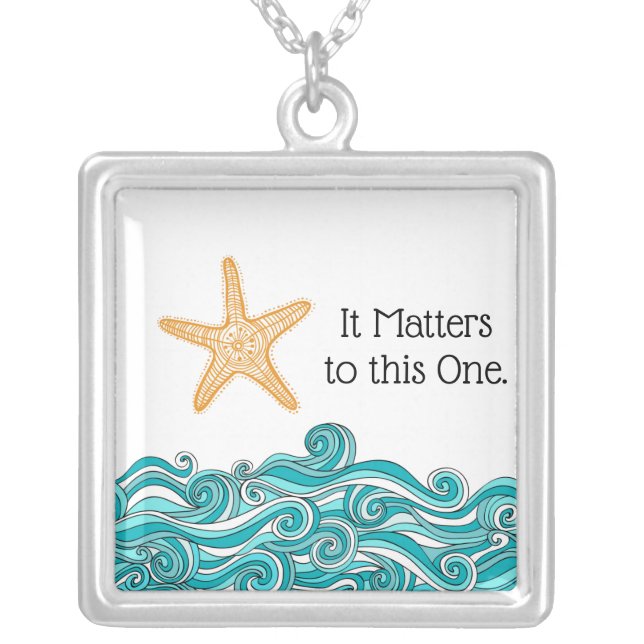 It Matters to This One Starfish Silver Plated Necklace (Front)