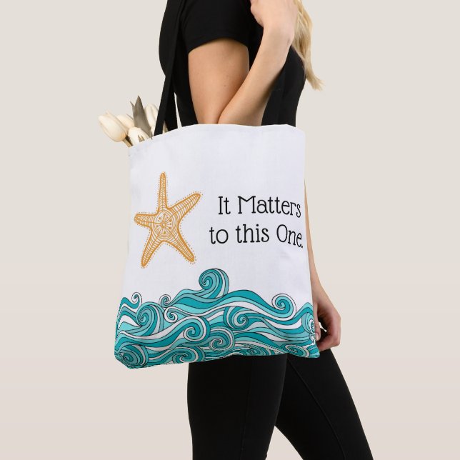 It Matters to This One Starfish Tote Bag (Close Up)