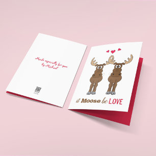 It Moose be Love Valentine's Day Cute Funny Holiday Card