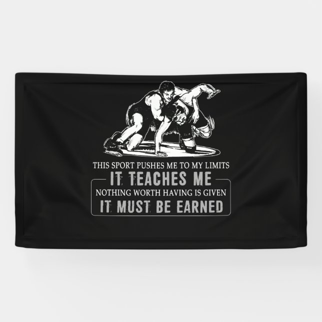 It Must Be Earned Wrestling Sport Banner (Horizontal)