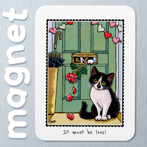 It must be love Cute Cat Custom Name Magnet