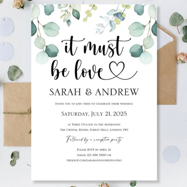 It Must Be Love Heart Wedding Invitations Party Re (Creator Uploaded)