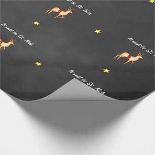 It Must Be St. Nick Reindeer in Starry Night Sky Wrapping Paper