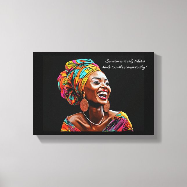 It only takes a smile to make someone's day canvas print (Front)