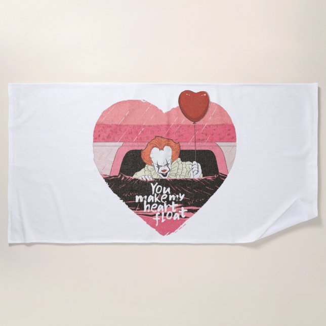 IT | Pennywise - You Make My Heart Float Beach Towel (Front)