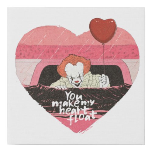 IT  Pennywise _ You Make My Heart Float Faux Canvas Print