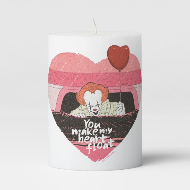 IT | Pennywise - You Make My Heart Float Pillar Candle (Front)
