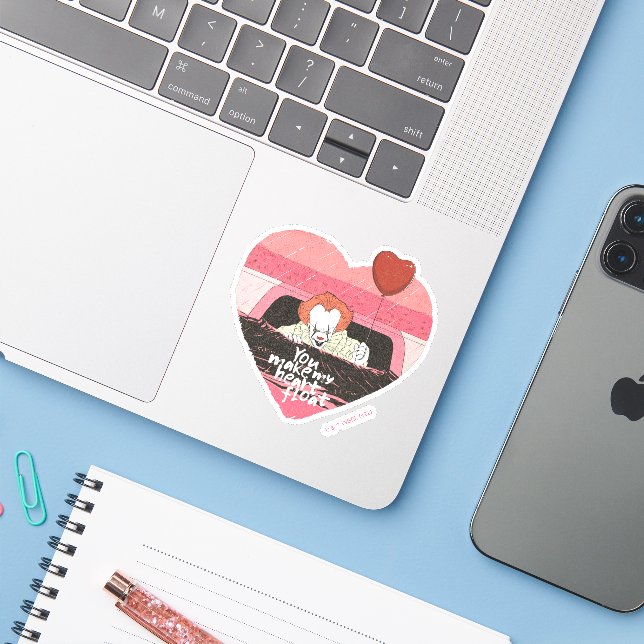 IT | Pennywise - You Make My Heart Float Sticker (Laptop w/ iPhone)