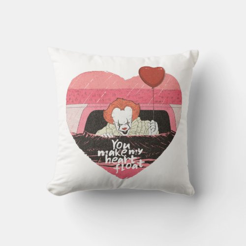 IT  Pennywise _ You Make My Heart Float Throw Pillow