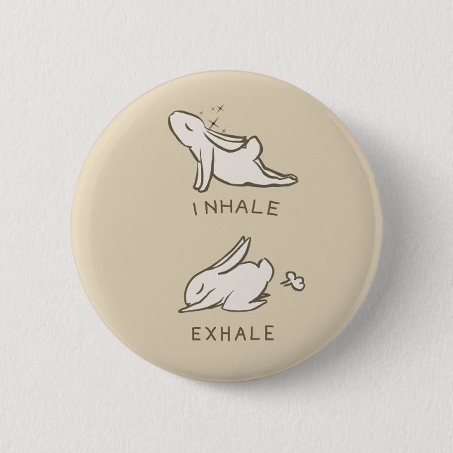 IT PLATES INHALES AND EXHALE BUNNY PINBACK BUTTON (Front)