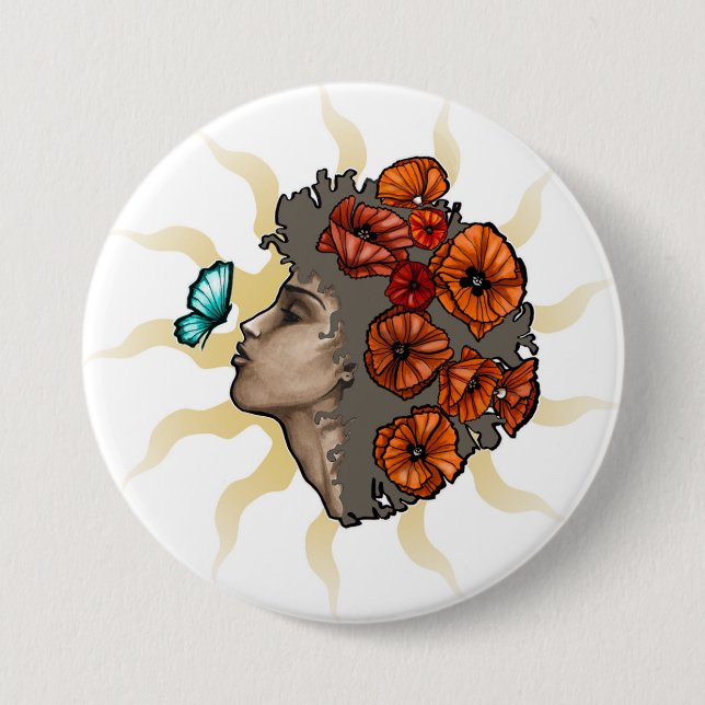 It plates Round Of 7 cm Primavera Pinback Button (Front)