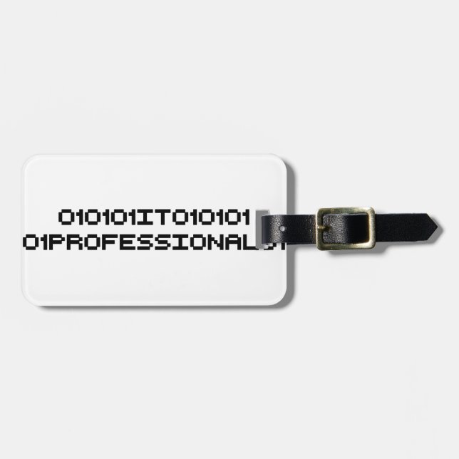 it professional binary code computer language luggage tag (Front Horizontal)