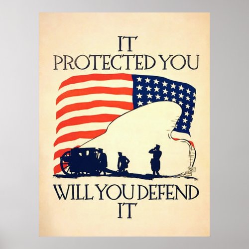 It Protected You  Vintage World War 1 Poster