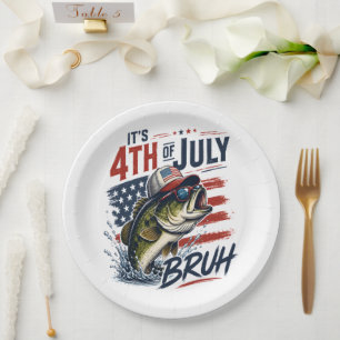 It’s 4th of July Bass Brute Fishing Paper Plates