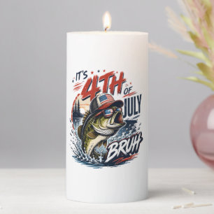It’s 4th of July Bass Brute Fishing Pillar Candle