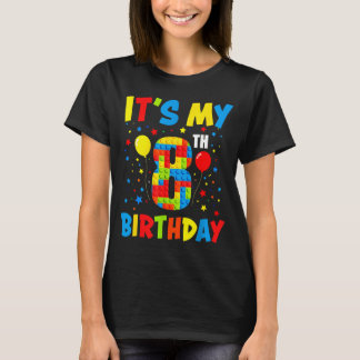 It’s 8th birthday 8 year old building blocks kids T-Shirt