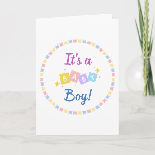 Its a Baby Boy Blue Birth Announcement 