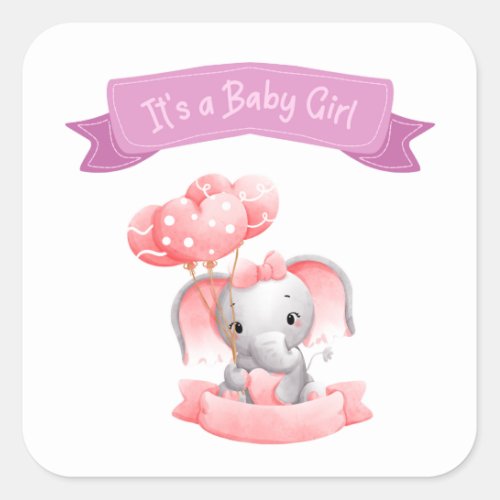 Its a Baby Girl Announcement Sticker