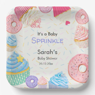 It’s a Baby Sprinkle Casual Baby Shower Paper Plates