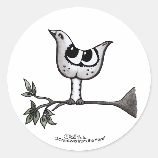 It’s a bird... it’s a cat! -Optical Illusion Classic Round Sticker (Front)