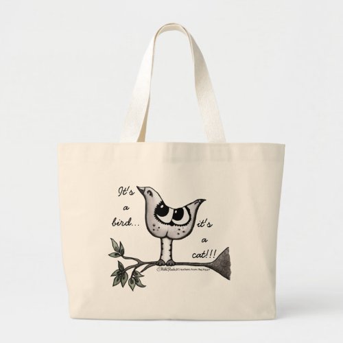 Its a bird its a cat _Optical Illusion Large Tote Bag