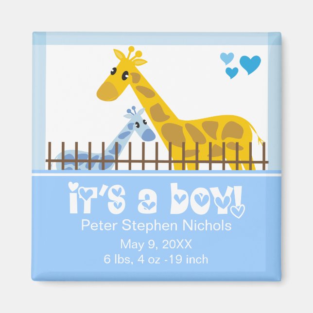 It’s A boy Baby Announcement Magnet (Front)