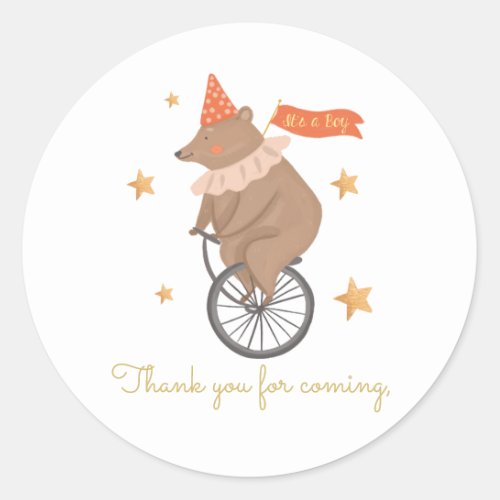 Its a boy Baby Shower Animal Band Gift Sticker