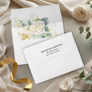 It’s A Boy Baby Shower –Gold Balloon & Greenery Envelope