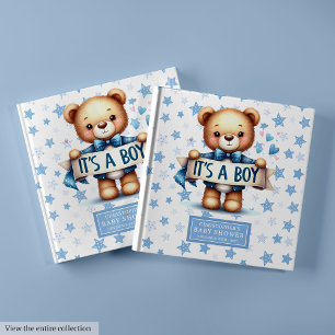 It’s a boy baby shower guest book to sign in