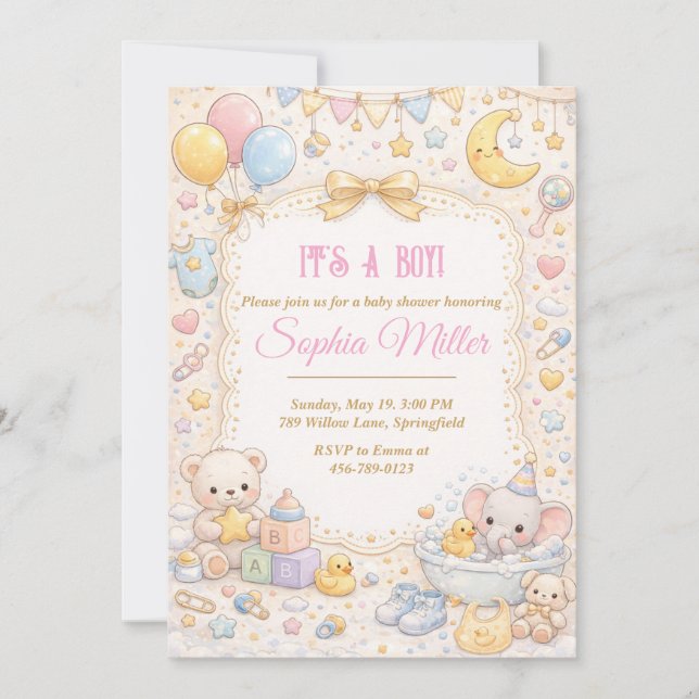 It’s a Boy Baby Shower Invitation (Front)