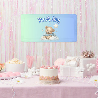 “It’s A Boy” Baby Shower Party Decor – Teddy Bear Banner