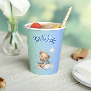 “It’s A Boy” Baby Shower Party Decor – Teddy Bear  Paper Cups