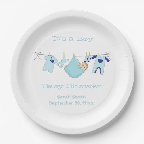 Its a Boy Baby Shower Party Paper Plate