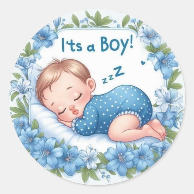 It’s a Boy Baby Shower Sticker (Front)