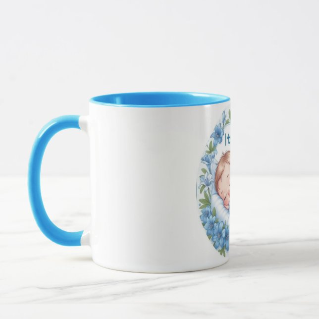 It’s a Boy Baby Shower Sticker Mug (Left)