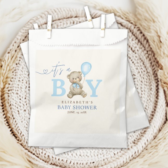 It’s a Boy,  Bear Baby Shower boy Favor Bag (Creator Uploaded)